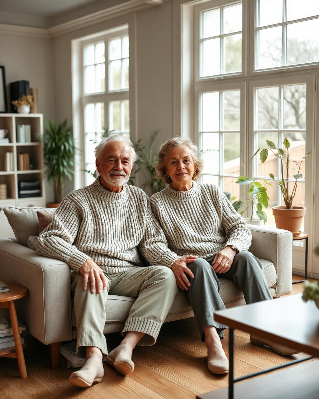 Couple confortablement installé chez eux grâce à leur pompe à chaleur
