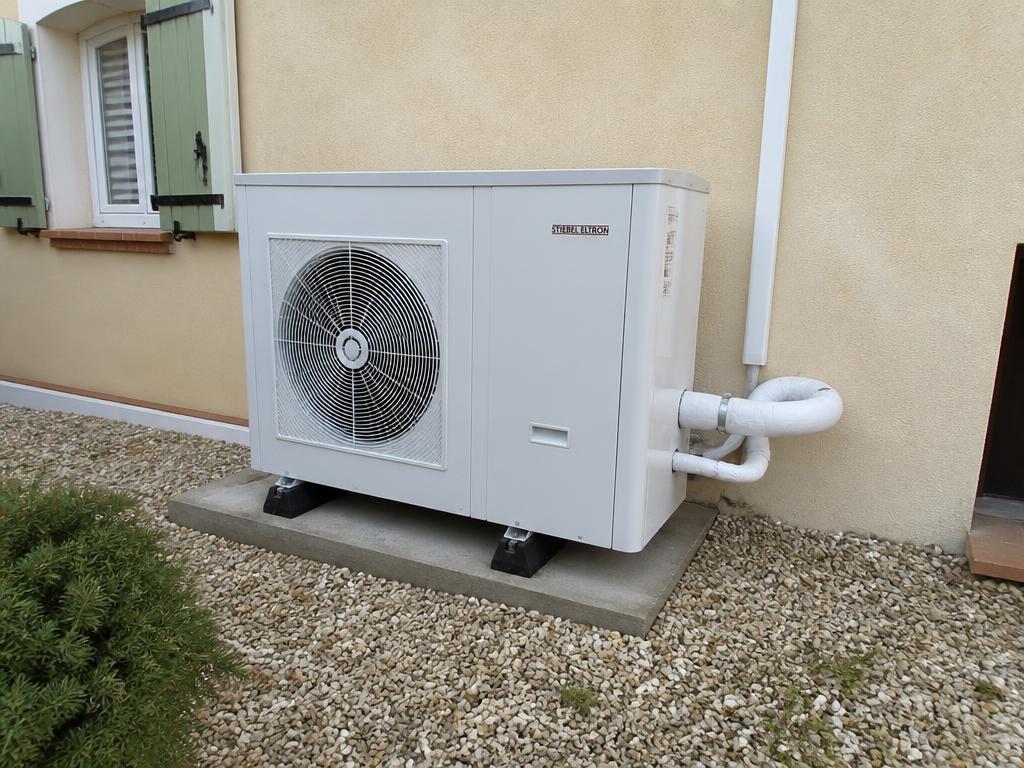 Pompe à chaleur air/eau installée après remplacement de la chaudière